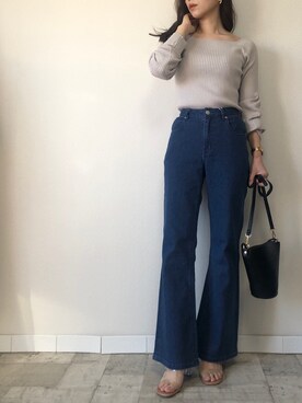 「M.deux（エムドゥ）のアイテム（パンツ）」を使った、M.deux  STAFF３さん（レディース・157cm）の冬コーディネート