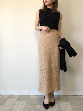 「M.deux（エムドゥ）のアイテム（カーディガン/ボレロ）」を使った、M.deux  STAFF３さん（レディース・157cm）の夏コーディネート