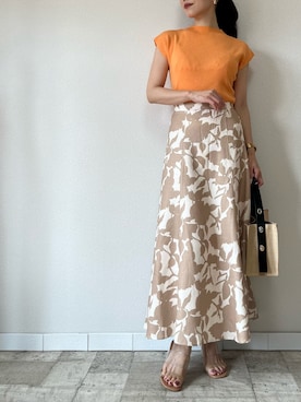 「M.deux（エムドゥ）のアイテム（スカート）」を使った、M.deux  STAFF３さん（レディース・157cm）の夏コーディネート