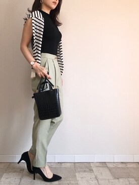 「M.deux（エムドゥ）のアイテム（その他パンツ）」を使った、M.deux  STAFF３さん（レディース・157cm）の春コーディネート