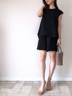 「M.deux（エムドゥ）のアイテム（その他パンツ）」を使った、M.deux  STAFF３さん（レディース・157cm）の夏コーディネート