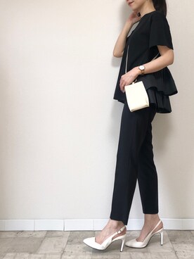 「M.deux（エムドゥ）のアイテム（パンツ）」を使った、M.deux  STAFF３さん（レディース・157cm）の春コーディネート