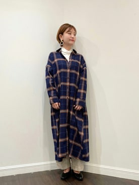 「ORiental TRaffic(ORiental TRaffic)」｜「アイテム（シャツワンピース）」を使った、AKIRAさん（レディース・158cm）の秋コーディネート