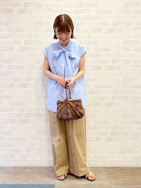 「テチチ(Te chichi)」｜「アイテム（アクセサリー）」を使った、AKIRAさん（レディース・158cm）の夏コーディネート