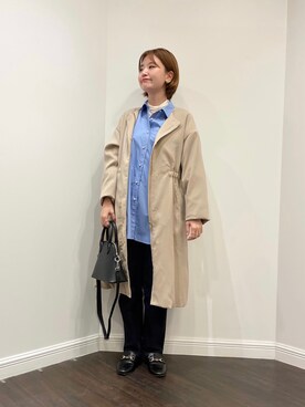 「テチチ(Te chichi)」｜「アイテム（ノーカラーコート）」を使った、AKIRAさん（レディース・158cm）の秋コーディネート