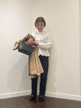 「Te chichi（テチチ）のアイテム（トレンチコート）」を使った、AKIRAさん（レディース・158cm）の秋コーディネート
