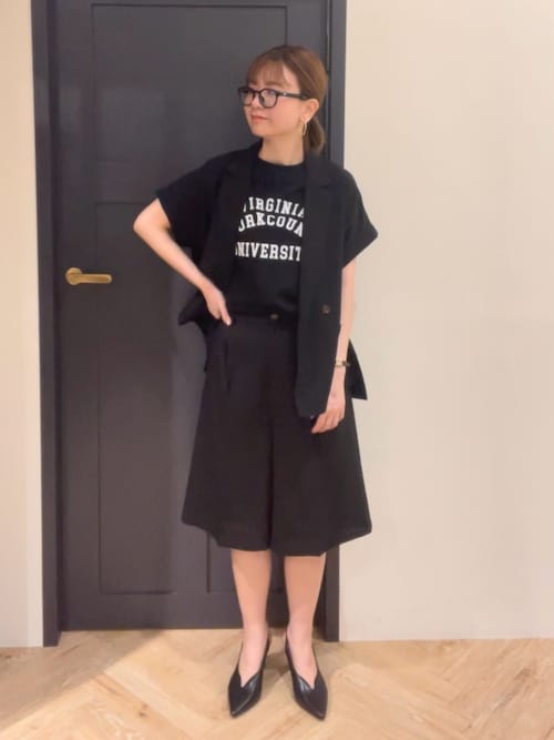セール】カレッジ風ロゴプリントミニ裏毛トップス（Tシャツ