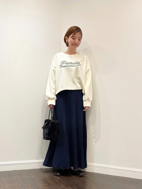 「テチチ(Te chichi)」｜「アイテム（スウェット）」を使った、AKIRAさん（レディース・158cm）の秋コーディネート