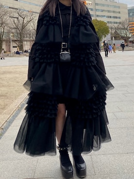 「Y's（ワイズ）のアイテム（バッグ）」を使った、jusmin1225さん（レディース・147cm）の冬コーディネート