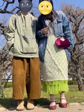 「アイテム（オールインワン・サロペット）」を使った、mim さん（レディース・165cm）の秋コーディネート