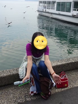 「アイテム（ポロシャツ）」を使った、mim さん（レディース・165cm）の秋コーディネート