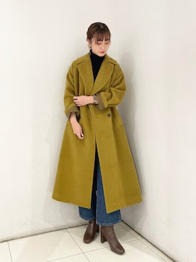 「スクエアトゥ」｜「アイテム（チェスターコート）」を使った、nanaさん（レディース・163cm）の秋コーディネート