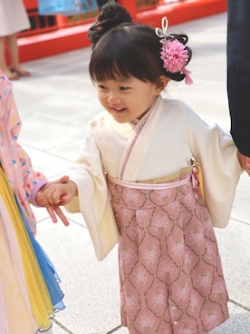 「お宮参り」｜「アイテム（オールインワン・サロペット）」を使った、shihokaho⭐︎さん（キッズ・90cm）の秋コーディネート