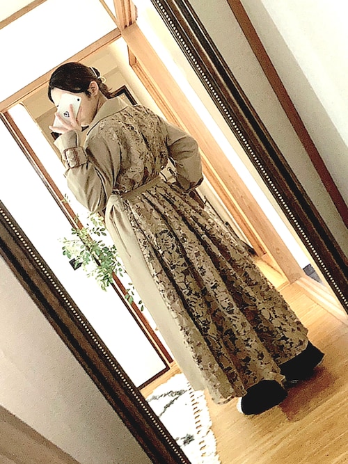 Ameri BACK LACE COAT アメリ バックレースコート Ameri VINTAGE - AMERI BACK LACE COAT バックレース トレンチ