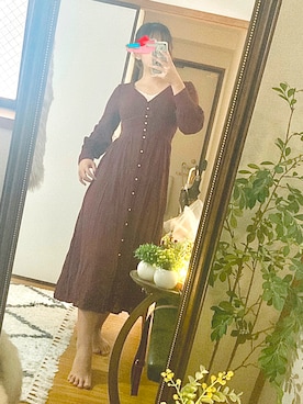 「COCO DEAL（ココディール）のアイテム（ワンピース/ドレス）」を使った、🥨さん（レディース・155cm）の秋コーディネート