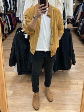「アイテム（ブルゾン、ベージュ系）」を使った、lasscalさん（メンズ・174cm）の秋コーディネート