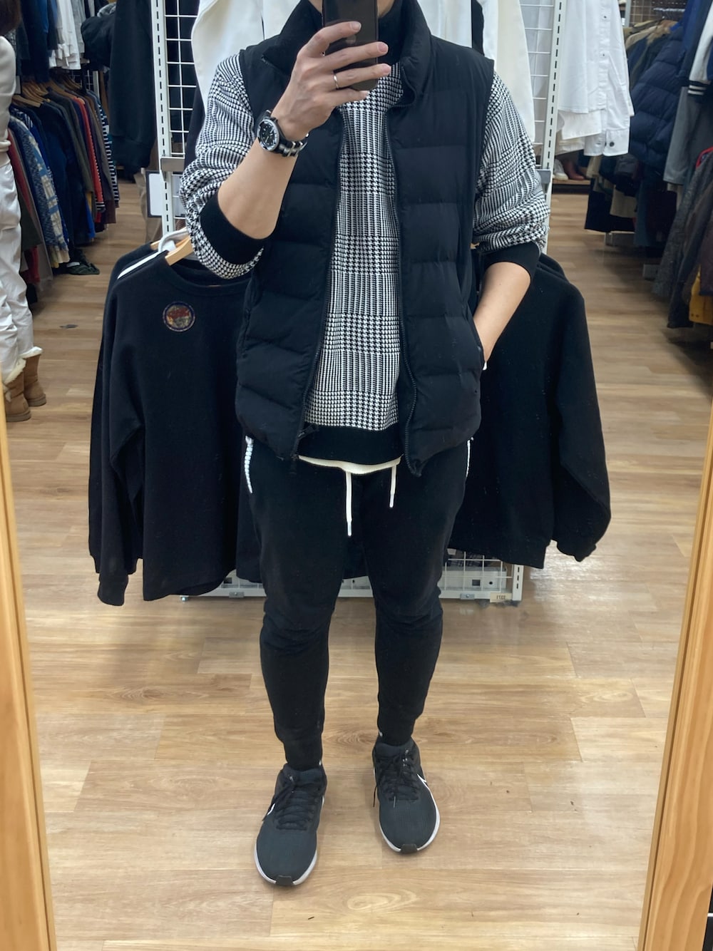 1PIU1UGUALE3 迷彩 ダウンベスト M 1piu1uguale3 denim down vest