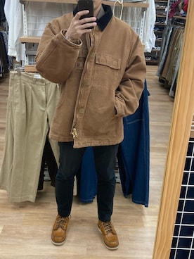 「Carhartt（カーハート）のアイテム（ブルゾン）」を使った、lasscalさん（メンズ・174cm）の夏コーディネート