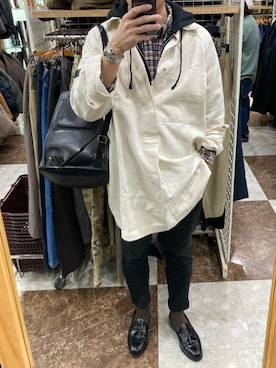 「Eddie Bauer（エディーバウアー）のアイテム（シャツ/ブラウス）」を使った、lasscalさん（メンズ・174cm）の冬コーディネート