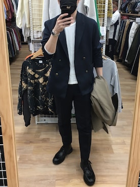 「GUコーデ」｜「アイテム（アナログ腕時計）」を使った、lasscalさん（メンズ・174cm）の冬コーディネート