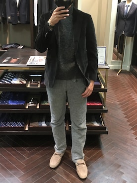 「BOGLIOLI（ボリオリ）のアイテム（テーラードジャケット）」を使った、lasscalさん（メンズ・174cm）の秋コーディネート