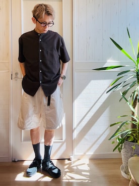 「アイテム（モカシン/デッキシューズ）」を使った、T2yさん（メンズ・170cm）の夏コーディネート