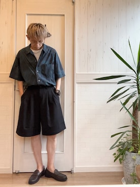 「BEAUTY&YOUTH UNITED ARROWS（ビューティーアンドユースユナイテッドアローズ）のアイテム（シャツ/ブラウス）」を使った、T2yさん（メンズ・170cm）の夏コーディネート