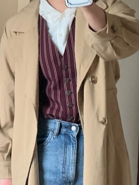 「UNIQLO（ユニクロ）のアイテム（デニムパンツ、ブルー系）」を使った、花子さん（レディース・169cm）の冬コーディネート
