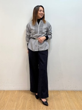 「アイテム（ベルト）」を使った、mikkoさん（レディース・159cm）の冬コーディネート
