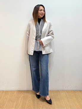 「アイテム（ベルト）」を使った、mikkoさん（レディース・159cm）の冬コーディネート