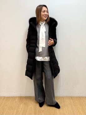 「アイテム（ダウンジャケット/コート）」を使った、mikkoさん（レディース・159cm）の秋コーディネート