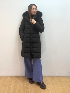 「アイテム（ダウンジャケット/コート）」を使った、mikkoさん（レディース・159cm）の冬コーディネート
