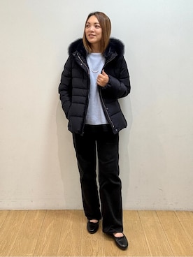 「アイテム（ダウンジャケット/コート）」を使った、mikkoさん（レディース・159cm）の秋コーディネート