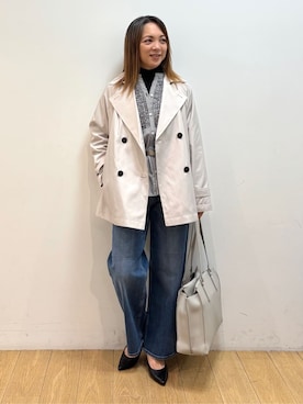 「アイテム（ベルト）」を使った、mikkoさん（レディース・159cm）の冬コーディネート