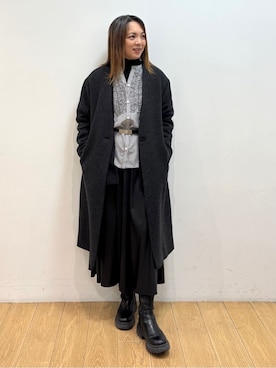 「アイテム（ベルト）」を使った、mikkoさん（レディース・159cm）の冬コーディネート
