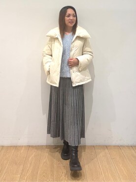 「アイテム（ダウンジャケット/コート）」を使った、mikkoさん（レディース・159cm）の冬コーディネート
