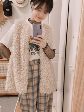 「アイテム（チノパンツ、その他）」を使った、bububu555さん（レディース・153cm）の冬コーディネート