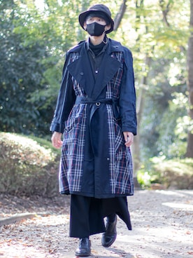 「古着コーデ」｜「アイテム（トレンチコート）」を使った、しゅたさん（メンズ・181cm）の冬コーディネート