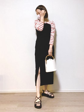 「152cm」｜「アイテム（オールインワン・サロペット）」を使った、chhaaaruさん（レディース・152cm）の春コーディネート