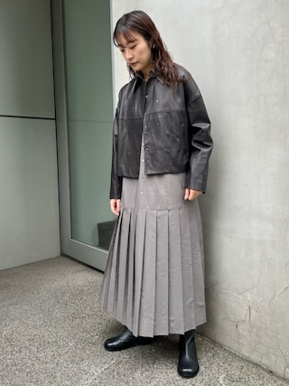 新品✨ギャルリーヴィー　コットンプリーツシャツワンピース　白×ネイビー　フリー 1693051177_320.jpg