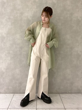 「w closet（ダブルクローゼット）のアイテム（オールインワン・サロペット）」を使った、kanonさん（レディース・152cm）の春コーディネート