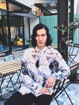 「ZARA（ザラ）のアイテム（シャツ/ブラウス、その他）」を使った、Ivan Shihさん（メンズ）の冬コーディネート