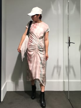 「ALLSAINTS（オールセインツ）のアイテム（帽子）」を使った、Miaさん（レディース・162cm）の夏コーディネート