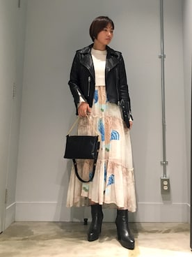 「ALLSAINTS（オールセインツ）のアイテム」を使った、Miaさん（レディース・162cm）の春コーディネート