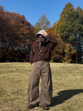 「YOLO（ヨーロ）のアイテム」を使った、暇人さん（メンズ・165cm）の冬コーディネート