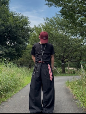 「アイテム（ローファー）」を使った、暇人さん（メンズ・165cm）の夏コーディネート