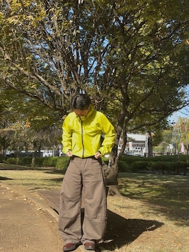 「アイテム（マウンテンパーカー）」を使った、暇人さん（メンズ・165cm）の秋コーディネート