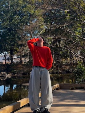 「アイテム（トップス）」を使った、暇人さん（メンズ・165cm）の秋コーディネート