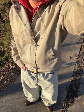 「YOLO（ヨーロ）のアイテム（ジャケット/アウター）」を使った、暇人さん（メンズ・165cm）の冬コーディネート