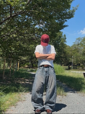 「アイテム（ローファー）」を使った、暇人さん（メンズ・165cm）の夏コーディネート
